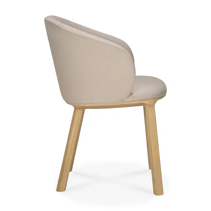 Unda chair - varnished oak - Salt fabric - 61x58x81 cm