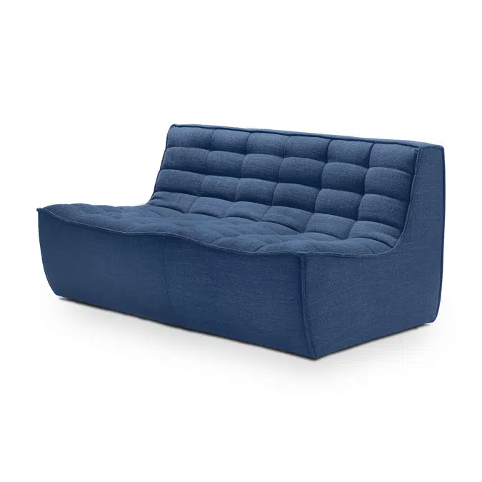 N701 modular sofa - Blue fabric - 2 seater - 140x91x76 cm