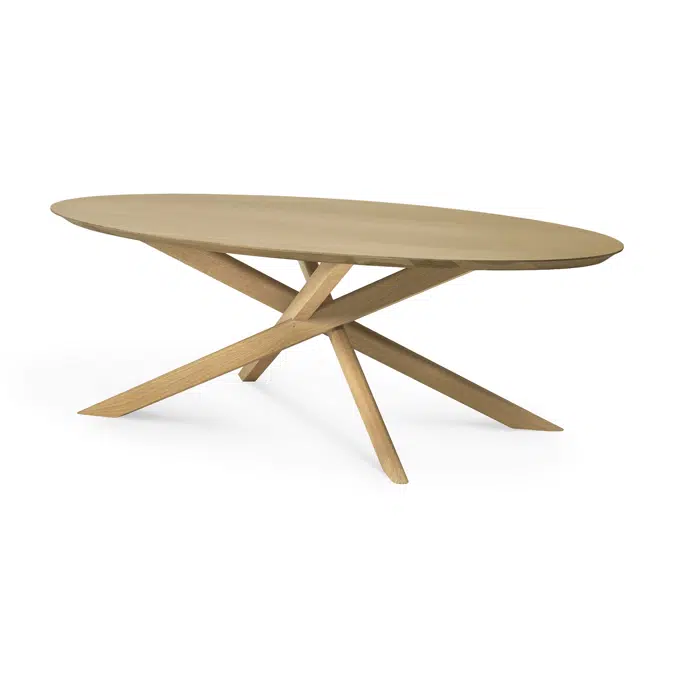 Mikado coffee table - oak - oval - 143x67x42 cm
