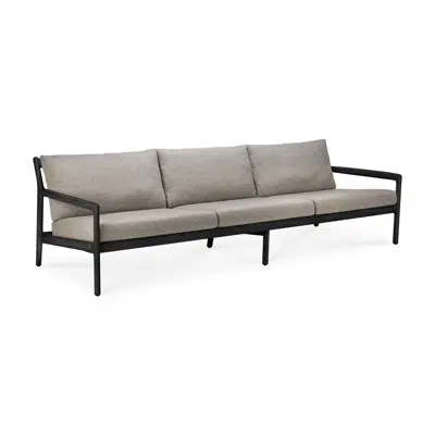 Image for Jack outdoor sofa - varnished teak - black - Mocha fabric - 3+ seater - 265x90x74 cm