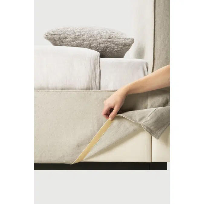 Revive bed - Sand linen - mattress 90x200 - without slats - removable cover - 98x214x100 cm