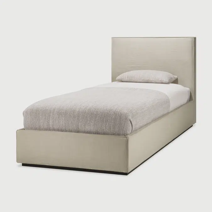 Revive bed - Sand linen - mattress 90x200 - without slats - removable cover - 98x214x100 cm