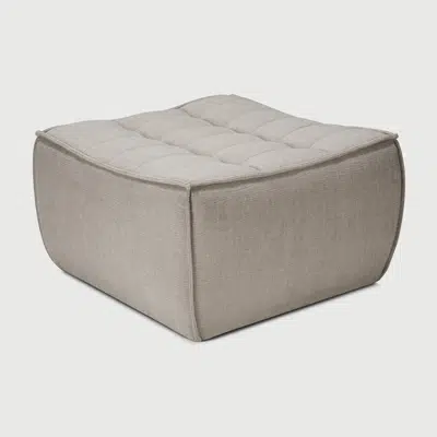 Image for N701 footstool - Ecru Eco fabric - 70x70x43 cm