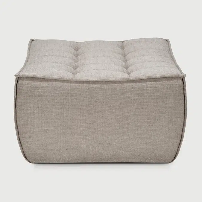 N701 footstool - Ecru Eco fabric - 70x70x43 cm