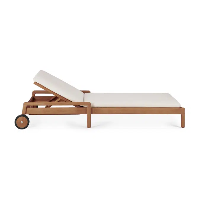 Jack outdoor adjustable lounger - teak - Off White fabric - 216x84x34 cm