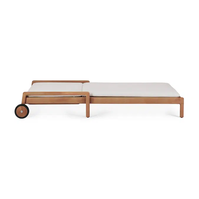Jack outdoor adjustable lounger - teak - Off White fabric - 216x84x34 cm