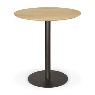 Image for Blend table - varnished oak top - Dark Bronze base - round - 70x70x76 cm