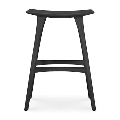 kuva kohteelle Osso bar stool - varnished oak - black - 57x33x80 cm