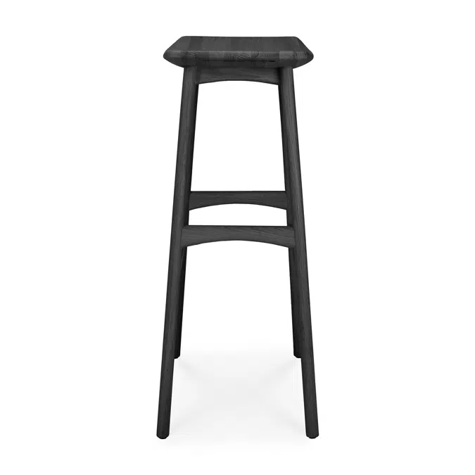 Osso bar stool - varnished oak - black - 57x33x80 cm