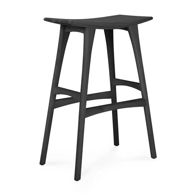 Osso bar stool - varnished oak - black - 57x33x80 cm