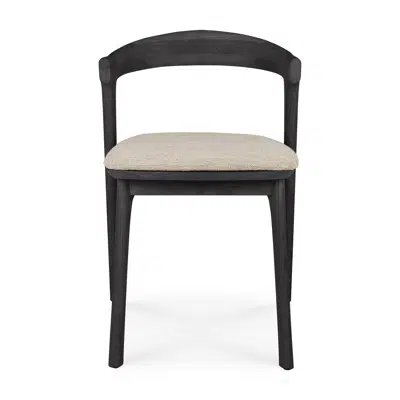 Image for Bok outdoor chair - varnished teak - black - Natural fabric - 50x54x76 cm