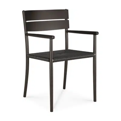 Image for Elin outdoor dining chair - aluminium - Dark Bronze - with armrest 52x57x84 cm