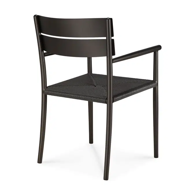 Elin outdoor dining chair - aluminium - Dark Bronze - with armrest 52x57x84 cm