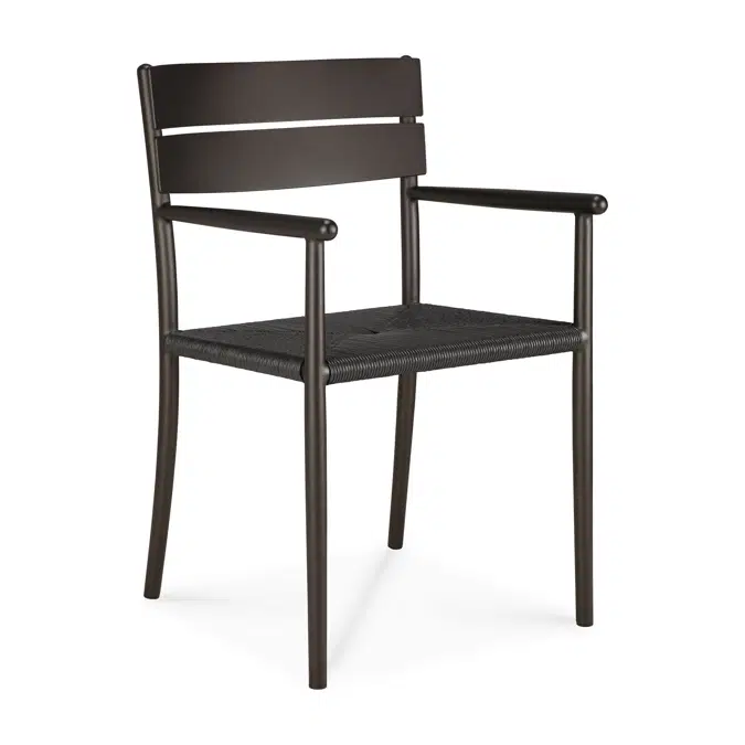 Elin outdoor dining chair - aluminium - Dark Bronze - with armrest 52x57x84 cm