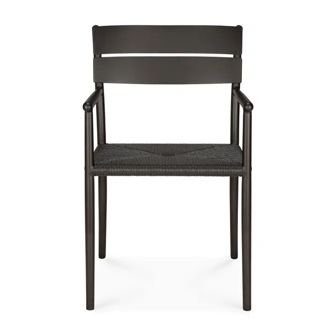 Elin outdoor dining chair - aluminium - Dark Bronze - with armrest 52x57x84 cm