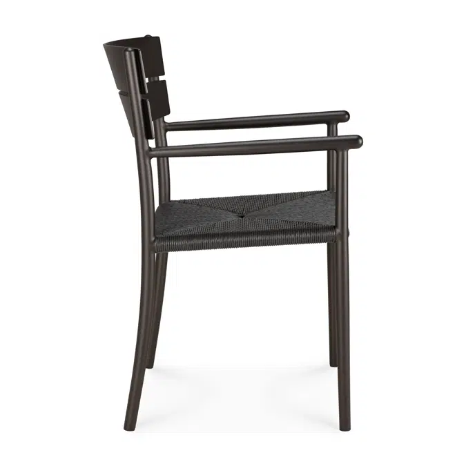Elin outdoor dining chair - aluminium - Dark Bronze - with armrest 52x57x84 cm