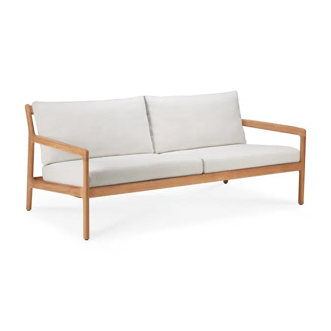 Jack outdoor sofa - teak - Off White fabric - 2+ seater - 180x90x74 cm
