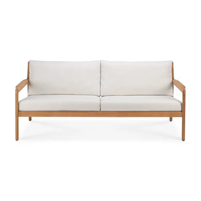 Jack outdoor sofa - teak - Off White fabric - 2+ seater - 180x90x74 cm