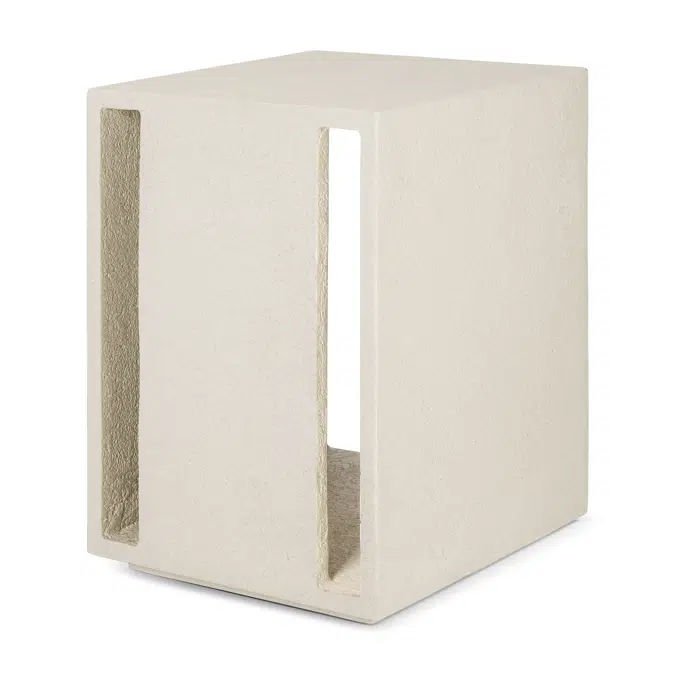 Elements bedside table - varnished Microcement - Off White - 32x40x47 cm