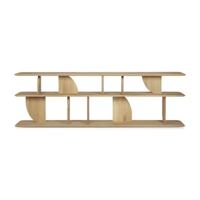 Image for Geometric sofa console - oak - 210x35x67 cm