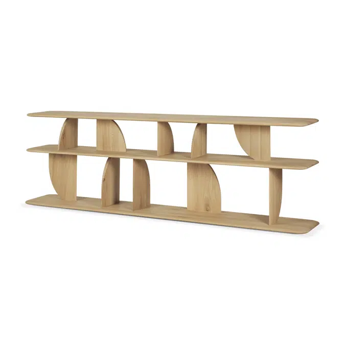 Geometric sofa console - oak - 210x35x67 cm
