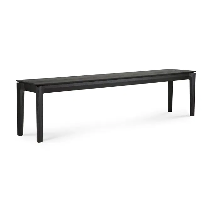 Bok bench - varnished oak - black - 186x35x46 cm