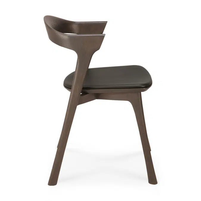 Bok chair - varnished oak - brown - Brown leather - 50x54x76 cm