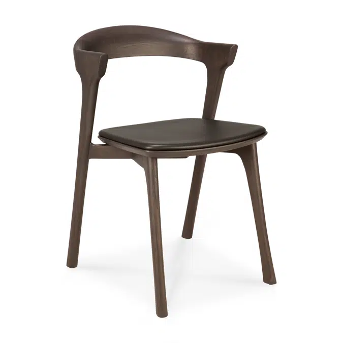 Bok chair - varnished oak - brown - Brown leather - 50x54x76 cm