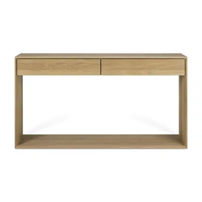 Nordic console - oak - 2 drawers - 160x40x85 cm图像