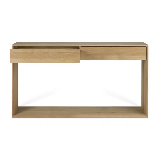 Nordic console - oak - 2 drawers - 160x40x85 cm