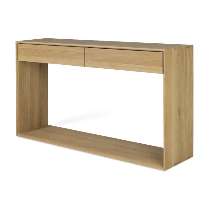 Nordic console - oak - 2 drawers - 160x40x85 cm