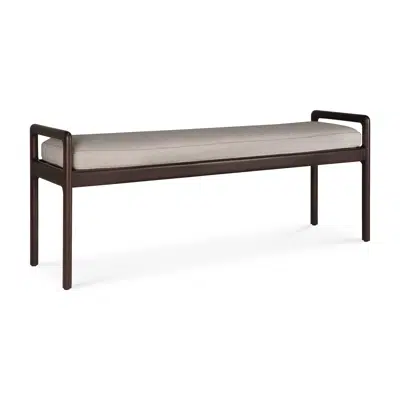 Immagine per Jack bench - varnished mahogany - dark brown - Ivory fabric - 150x41x59 cm