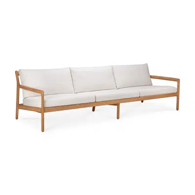 Image for Jack outdoor sofa - teak - Off White fabric - 3+ seater - 265x90x74 cm