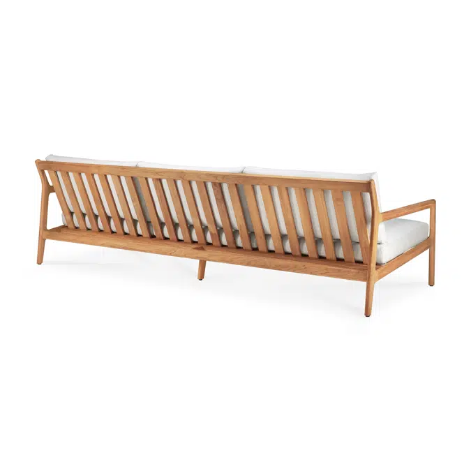 Jack outdoor sofa - teak - Off White fabric - 3+ seater - 265x90x74 cm