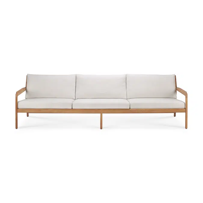 Jack outdoor sofa - teak - Off White fabric - 3+ seater - 265x90x74 cm