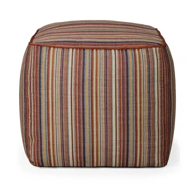 รูปภาพสำหรับ Zahara outdoor pouf - Terra Stripe fabric - 50 x 50 x 45 cm