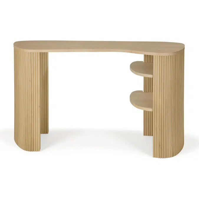 Roller Max desk - varnished oak - pebble shape 137x52x78 cm
