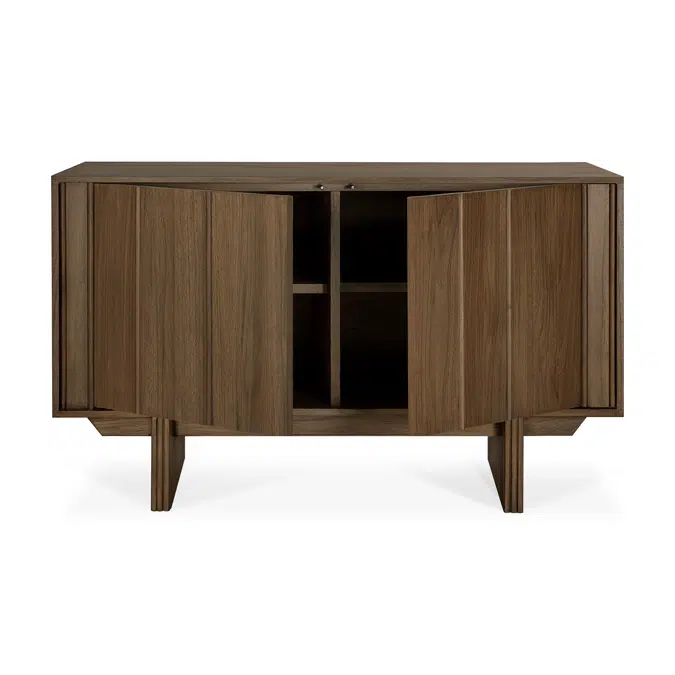 Pillar sideboard - varnished teak - wild brown - 2 doors - 119x45x70 cm