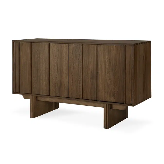 Pillar sideboard - varnished teak - wild brown - 2 doors - 119x45x70 cm