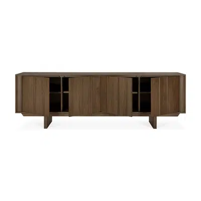 imagen para Pillar sideboard - varnished teak - wild brown - 4 doors - 220x45x70 cm