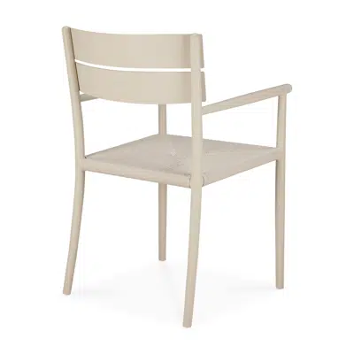billede til Elin outdoor dining chair - aluminium - Sand - with armrest 52x57x84 cm