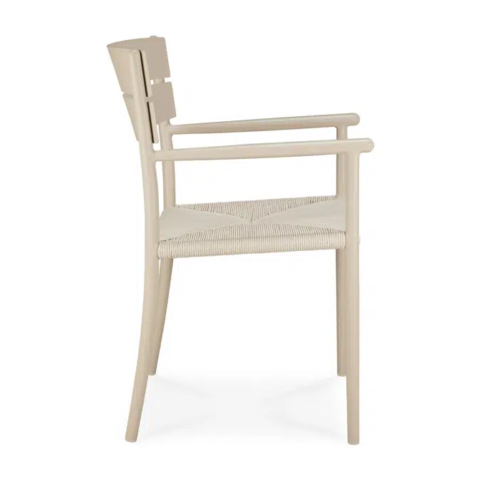 Elin outdoor dining chair - aluminium - Sand - with armrest 52x57x84 cm
