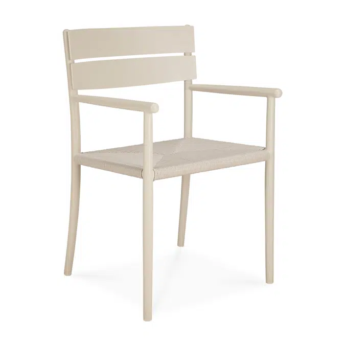 Elin outdoor dining chair - aluminium - Sand - with armrest 52x57x84 cm