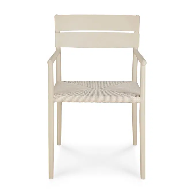 Elin outdoor dining chair - aluminium - Sand - with armrest 52x57x84 cm