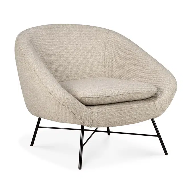 Barrow lounge chair - Off White fabric - 81x79x71 cm