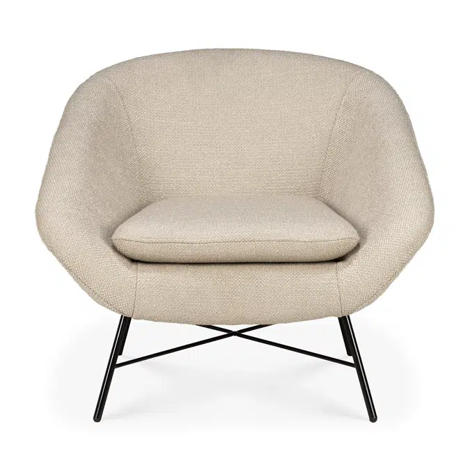 Barrow lounge chair - Off White fabric - 81x79x71 cm