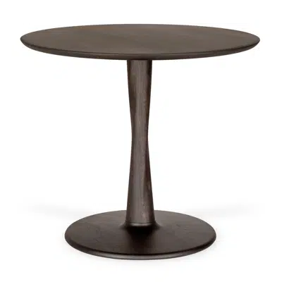 Image for Torsion table - varnished oak - brown - round - 90x90x76 cm