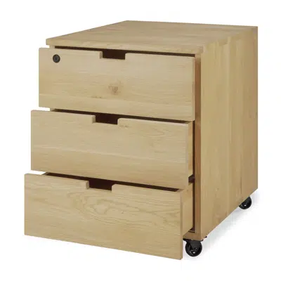 Image for Billy drawer unit - oak - 3 drawers - with keylock - 50x56x62 cm