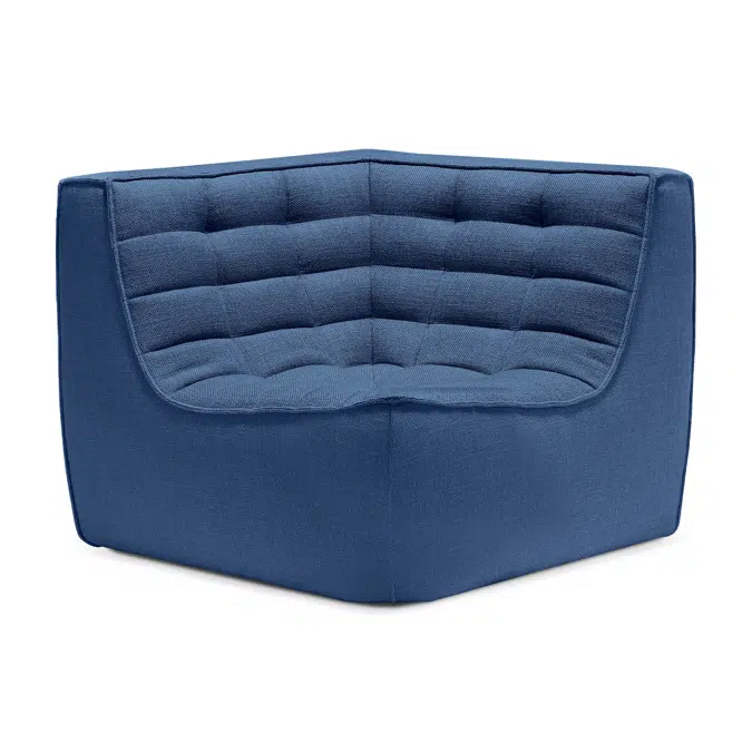 N701 modular sofa - Blue fabric - 90° square corner - 91x91x76 cm