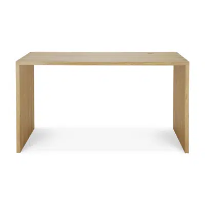 Image for U desk - varnished oak - rectangular - with cable management - 160x80x76 cm